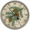 Homeroots 15 in. Vintage Douglas Fir Pine Sprig Wall Clock 401597